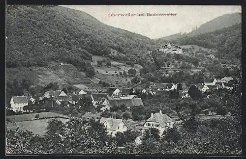 AK Oberweiler / Badenweiler, Gesamtansicht aus der Vogelschau