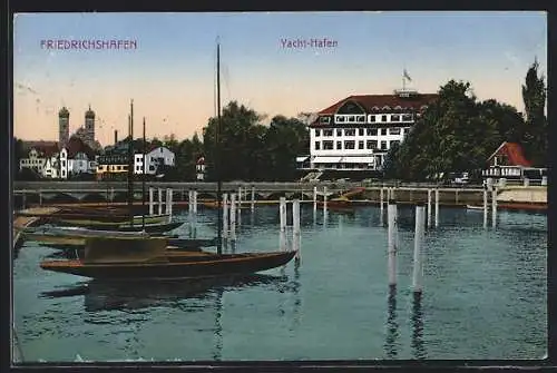 AK Friedrichshafen, Yachthafen mit Panoramablick