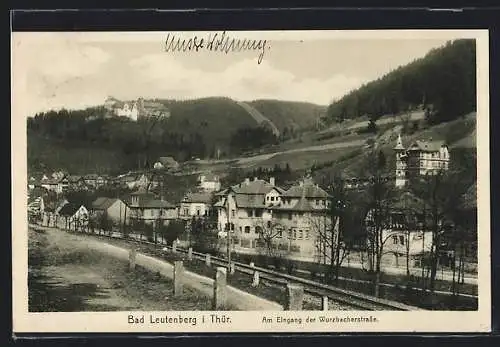 AK Leutenberg / Thür., am Eingang der Wurzbacherstrasse
