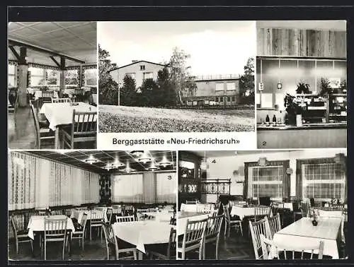 AK Affalter /Aue, Berggaststätte Neu-Friedrichsruh, Grosser Saal, Büfett, Kleiner Saal, Gaststube