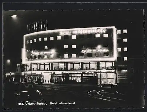 AK Jena, Hotel International bei Nacht