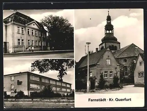 AK Farnstädt /Kr. Querfurt, Kirche, Gebäudeansichten