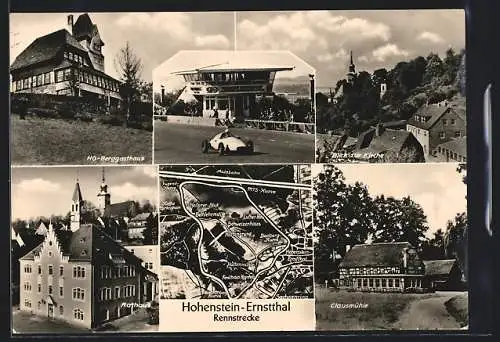 AK Hohenstein-Ernstthal, Auto-Rennstrecke, HO-Berggasthaus, Rathaus, Clausmühle