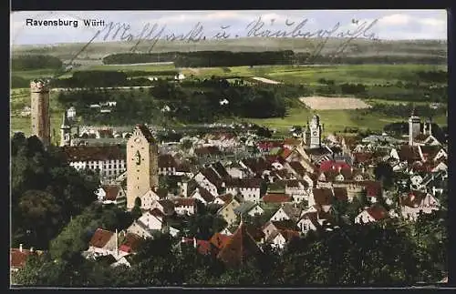 AK Ravensburg /Württ., Ortsansicht aus der Vogelschau