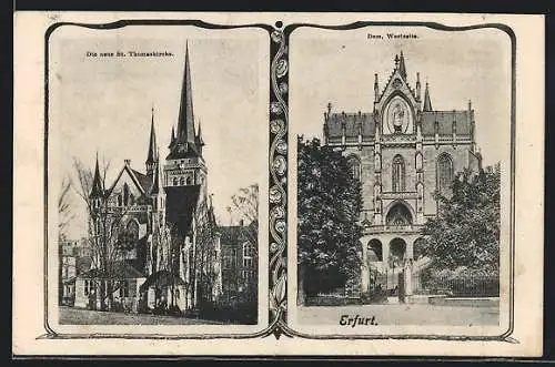 AK Erfurt, Neue St. Thomaskirche, Dom mit Marienbild