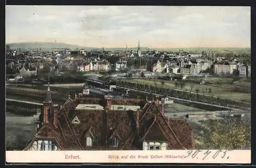 AK Erfurt, Blick auf die Südseite der Stadt