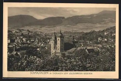 AK Schmalkalden, Blick vom Volksgarten auf die Ortschaft