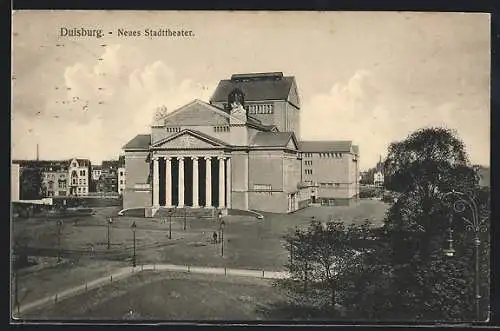 AK Duisburg, Neues Stadttheater mit Umgebung