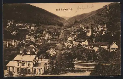 AK Bad Liebenzell, Ortsansicht aus der Vogelschau