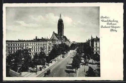 AK Berlin-Charlottenburg, Rathaus und Wilhelmplatz