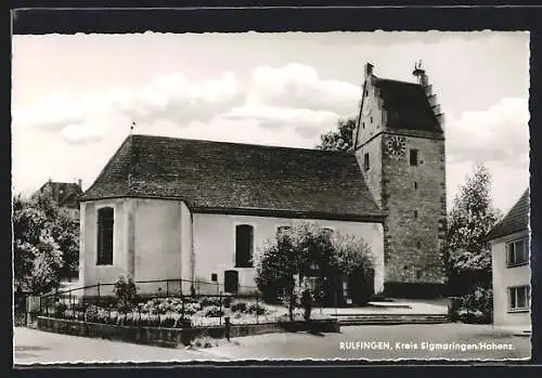 AK Rulfingen /Kreis Sigmaringen, Teilansicht mit Kirche