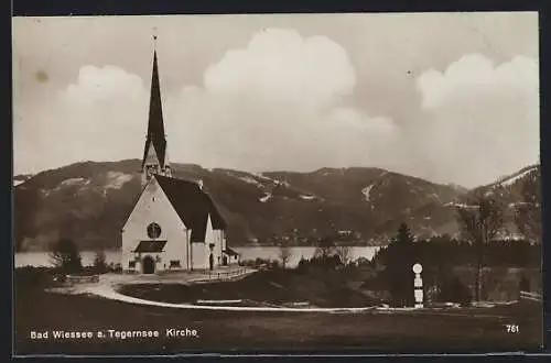 AK Bad Wiessee a. Tegernsee, Blick zur Kirche