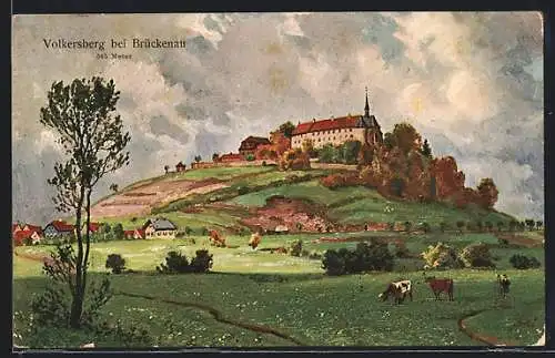 Künstler-AK Volkersberg, Blick auf das Kloster