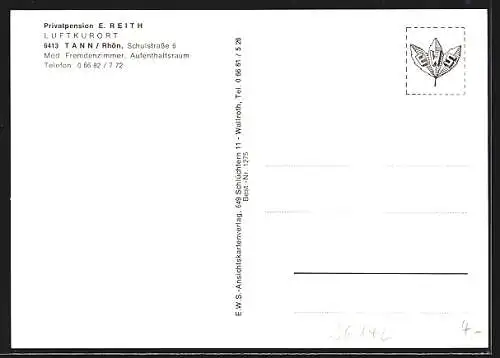 AK Tann /Rhön, Pension E. Reith, Schulstrasse 6