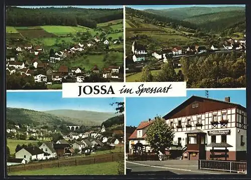 AK Jossa / Steinau, Ortsansichten und Gasthaus Jossgrund