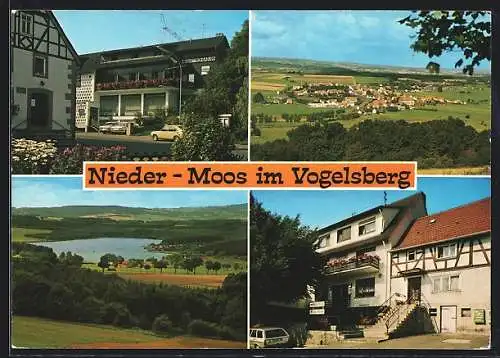 AK Nieder-Moos im Vogelsberg, Ortsansichten, Strassenpartie