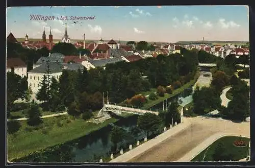 AK Villingen /Schwarzwald, Totalansicht aus der Vogelschau