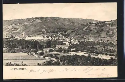 AK Ingelfingen, Ortsansicht mit Brücke