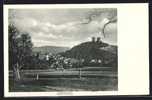 AK Neipperg, Gesamtansicht mit Blick zur Burg