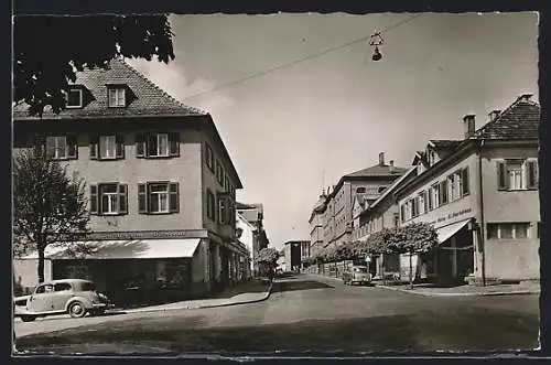 AK Schwenningen a. N., Jakob-Kienzle-Strasse mit Buchhandlung