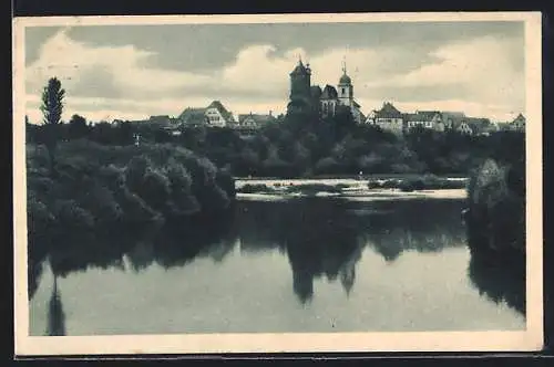 AK Besigheim, Blick über den Neckar auf den Ort