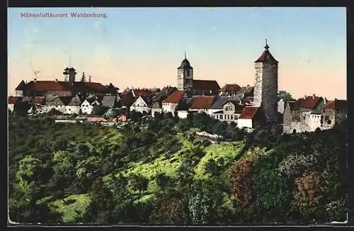 AK Waldenburg / Württ., Ortsansicht auf dem Berg