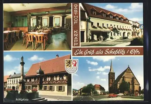 AK Schesslitz /Ofr., Wappen, Gasthof Kapp, Dillighaus