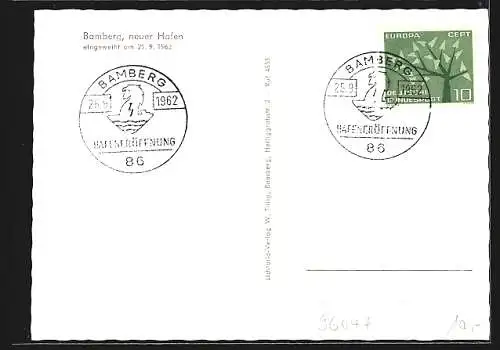 AK Bamberg, der neue Hafen, eingeweiht 1962