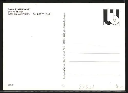 AK Beuron-Hausen, Gasthaus Steinhaus