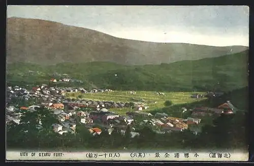 AK Otaru, Ortsansicht gegen die Berge