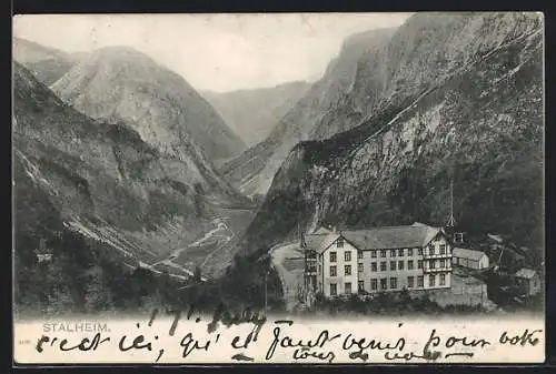 AK Stalheim, Hotel mit Blick ins Tal