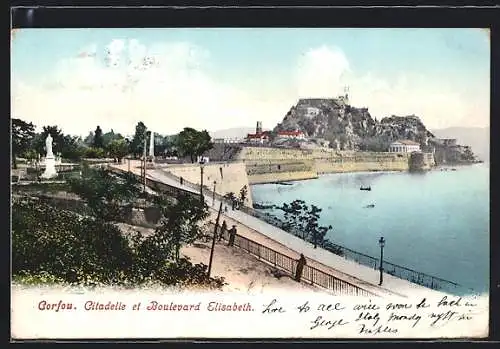 AK Corfou, Citadelle et Boulevard Elisabeth