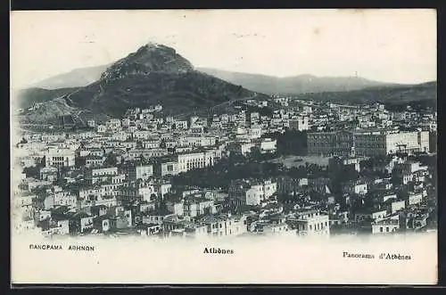 AK Athènes, Panorama aus der Vogelschau