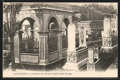 AK Salonique, Cimetière turc derrière l`église Saint-Georges