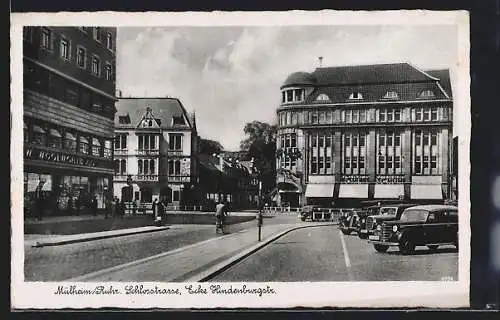 AK Mülheim /Ruhr, Schlossstrasse, Ecke Hindenburgstrasse, Woolworth Kaufhaus