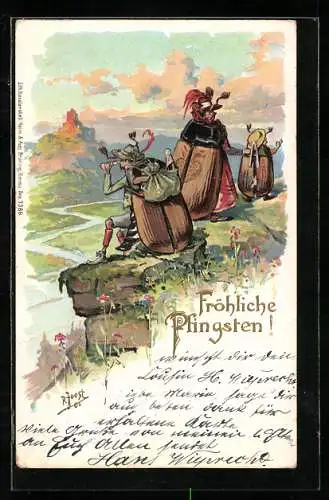 AK Maikäfer schaut mit Fernglas ins weite Tal