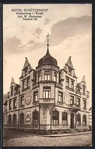 AK Plettenberg i. Westf., Hotel Schützenhof in der Lindengrabenstrasse