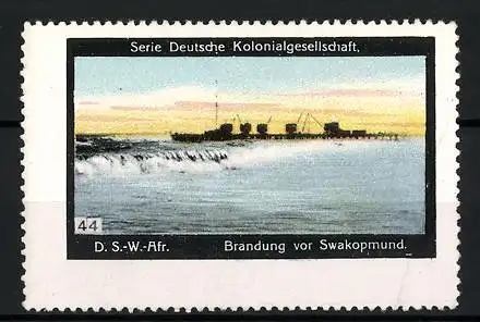 Reklamemarke Swakopmund, Brandung, Serie: Deutsche Kolonialgesellschaft, Bild 44