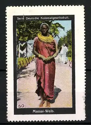Reklamemarke Massai-Weib, Serie: Deutsche Kolonialgesellschaft, Bild 50
