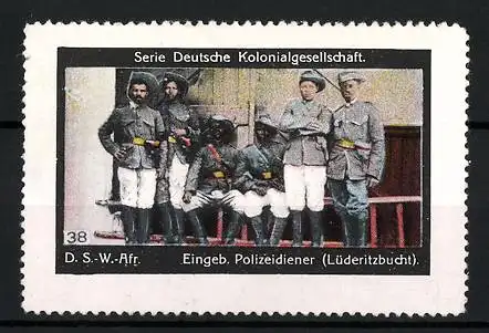 Reklamemarke Eingeborene Polizeidiener, Lüderitzbucht, Serie: Deutsche Kolonialgesellschaft, Bild 38