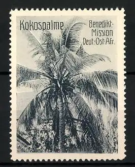 Reklamemarke Deutsch-Ostafrika, Benedikt.-Mission, Kokospalme