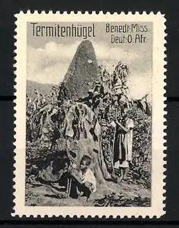 Reklamemarke Deutsch-Ostafrika, Benedikt.-Mission, Termitenhügel