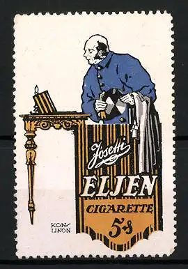 Reklamemarke Josetti Eljen-Cigarette, Professor an einem Pult stehend