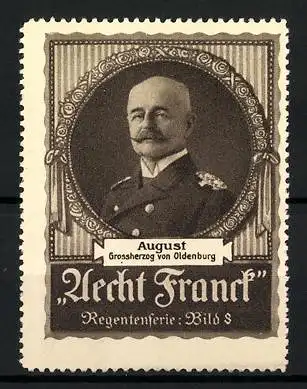 Reklamemarke Aecht Franck Regentenserie: Portrait Grossherzog August von Oldenburg, Bild 8