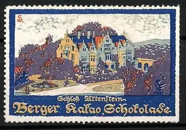Künstler-Reklamemarke Sigmund von Suchodolski, Berger Kakao & Schokolade, Schloss Altenstein