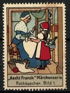 Reklamemarke Aecht Franck Märchenserie, Rotkäppchen, Bild 1