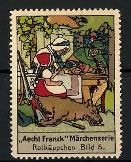 Reklamemarke Aecht Franck Märchenserie, Rotkäppchen, Bild 5