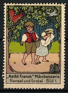 Reklamemarke Aecht Franck Märchenserie, Hänsel und Gretel, Bild 1