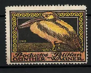 Reklamemarke Pelikan - Büroartikel, Günther Wagner, Pelikan