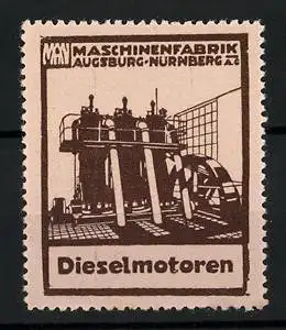 Reklamemarke MAN Dieselmotoren der Maschinenfabrik Augsburg-Nürnberg AG